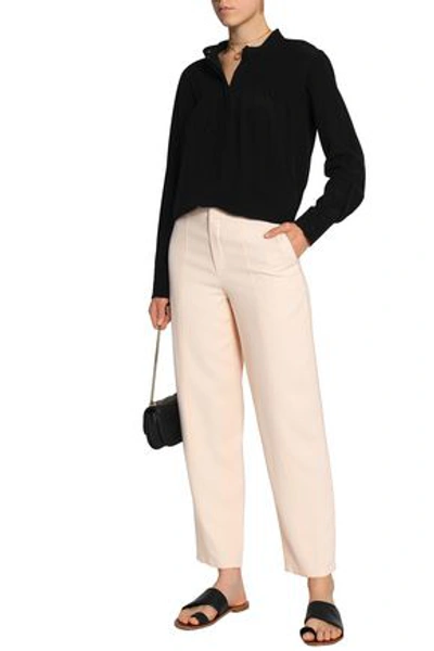 Chloé Woman Pompom-embellished Cady Tapered Pants Peach