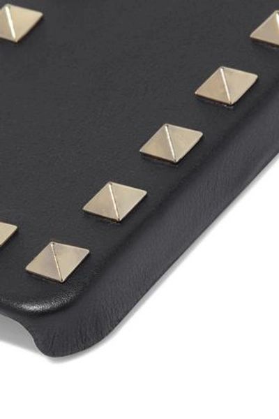 Valentino Garavani Woman Studded Textured-leather Iphone 5 Case Black