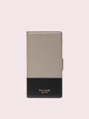 Kate Spade Sylvia Iphone X & Xs Magnetic Wrap Folio Case In Warm Taupe/black