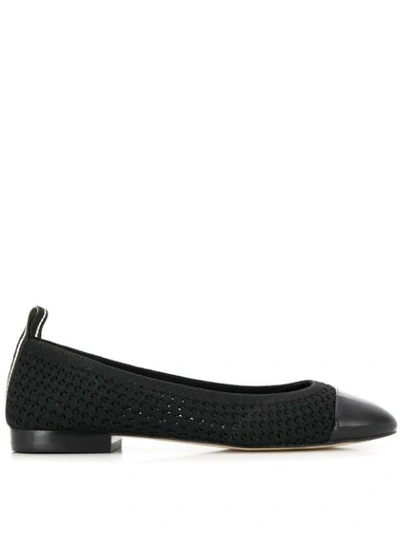 Michael Michael Kors Black Vicky Logo Tape Knit Ballet Flat