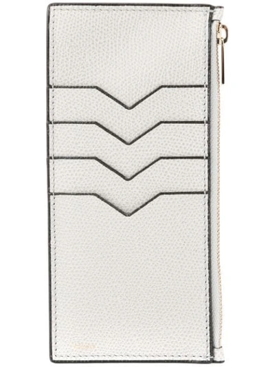 Valextra Zipped Card Case In Grey