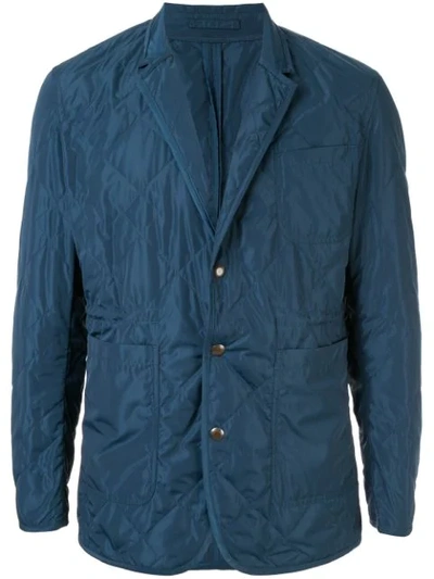 Kent & Curwen Quilted Blazer Jacket In Blue