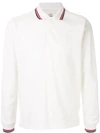 Kent & Curwen Stripe Detail Polo Shirt In White