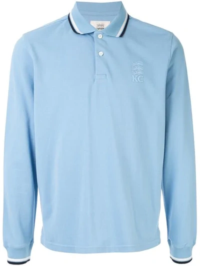Kent & Curwen Stripe Detail Polo Shirt In Blue