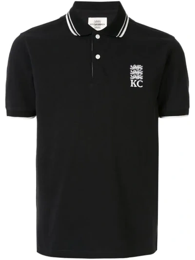 Kent & Curwen Logo Embroidered Polo Shirt In Black