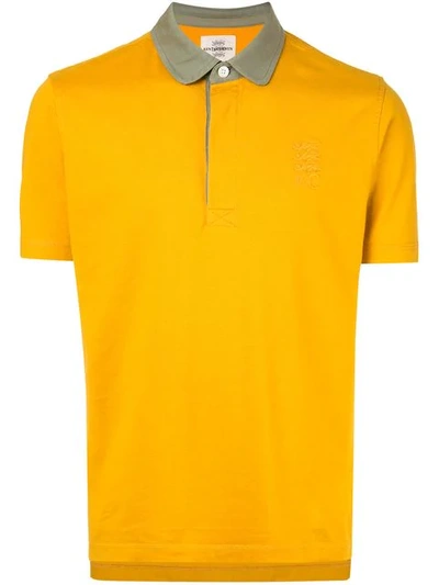 Kent & Curwen Contrast Collar Polo Shirt In Yellow