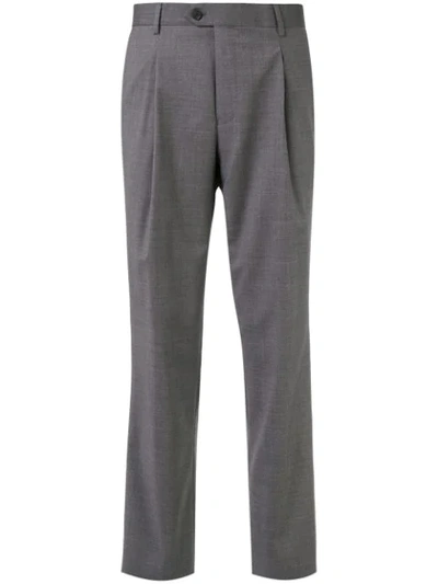 Gieves & Hawkes Mid-rise Straight Leg Trousers In Grey