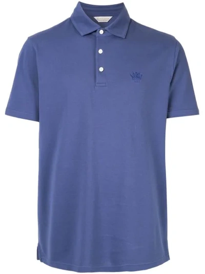 Gieves & Hawkes Embroidered Logo Polo Shirt In Purple