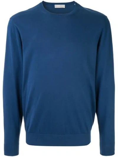 Gieves & Hawkes Crew Neck Jumper In Blue