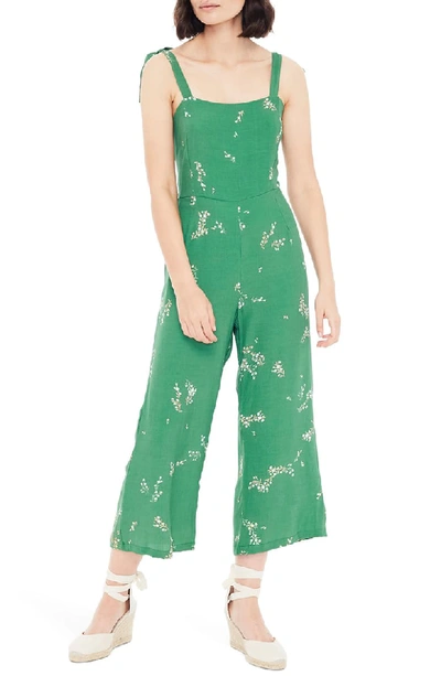 Faithfull The Brand Elsa Floral-print Sleeveless Crop Jumpsuit In Myrtille Floral Print - Green