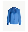 Zadig & Voltaire Tink V-neck Satin Tunic In Bleu Marguerite