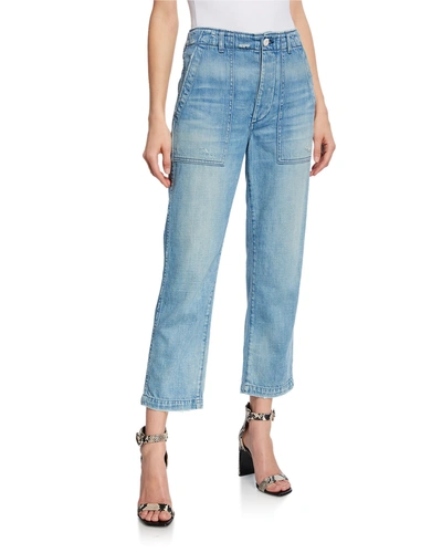Amo Denim Army High-rise Straight-leg Cropped Jeans In Blue