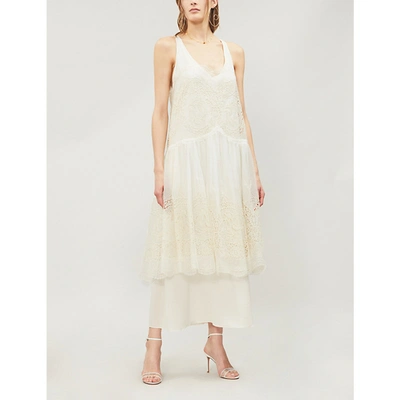 Stella Mccartney Sleeveless Laced Dress In Natural