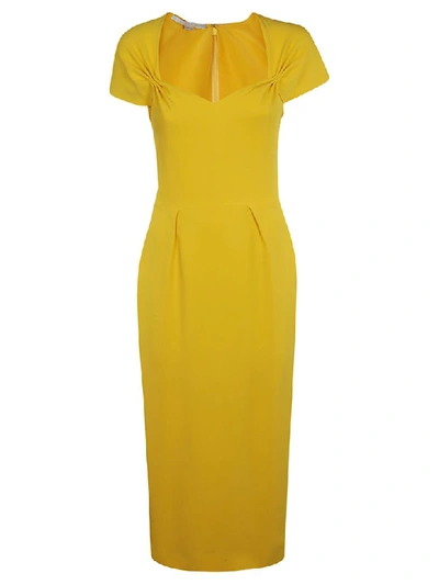 Stella Mccartney Stretch Cady Dress In Yellow