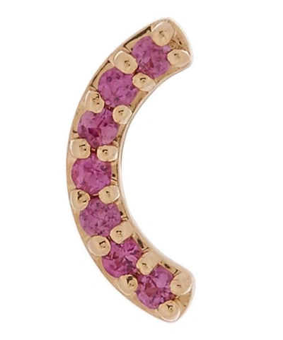 Andrea Fohrman Gold Pink Sapphire Rainbow Stud Earring