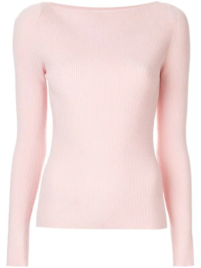 Dion Lee Shadow Ribbed Knit Top In Pink