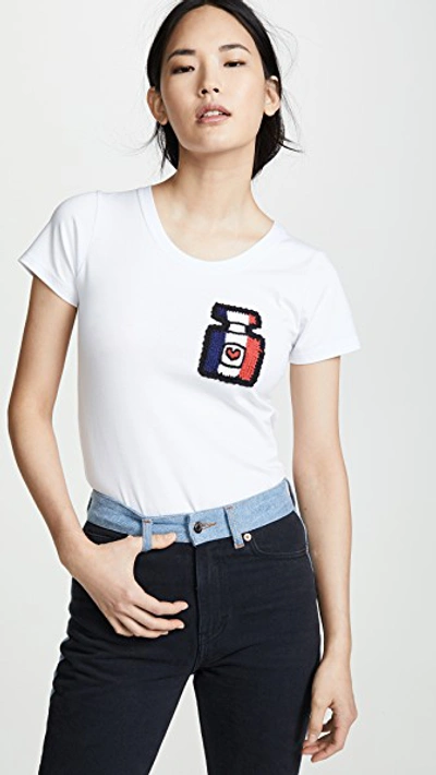 Michaela Buerger I Love Paris Perfume Bottle Tee In White/multi