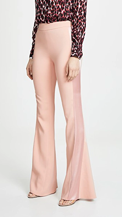 Cushnie High Waisted Flare Pants In Pink Sand