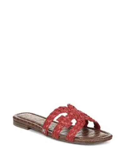 Sam Edelman Beckie Woven Leather Sandals In Candy Red