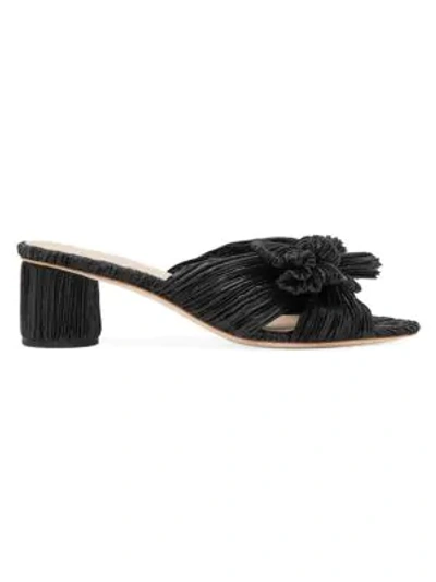 Loeffler Randall Emilia Pleated Knot Mules In Black