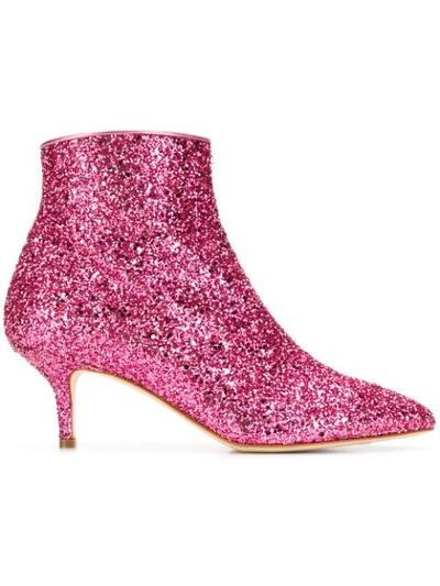 Polly Plume 'janis' Stiefel Mit Glitzer In Pink