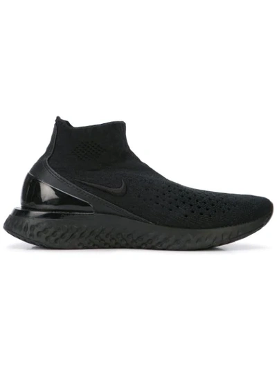 Nike Rise React Flyknit Sneakers In Black