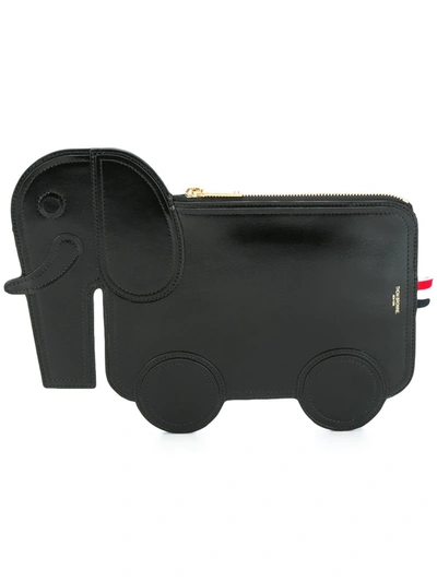 Thom Browne Elephant Clutch In Black Calf Leather