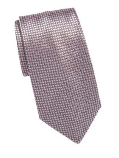 Brioni Silk Printed Tie In Pink