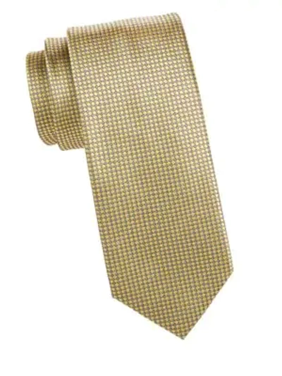 Brioni Silk Printed Tie In Yellow