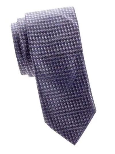 Brioni Geo Diamond Silk Tie In Purple