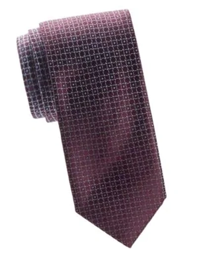 Brioni Lifesaver Print Silk Tie In Burgundy