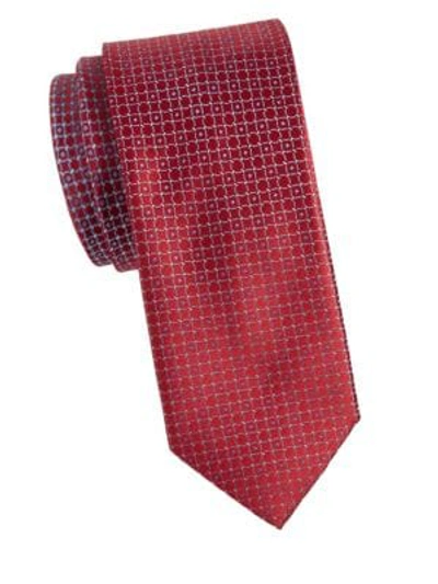 Brioni Lifesaver Print Silk Tie In Red