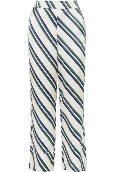 Asceno Striped Silk-satin Pajama Pants In White