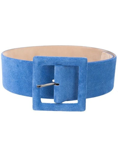 Carolina Herrera Oversized Buckle Belt In Blue