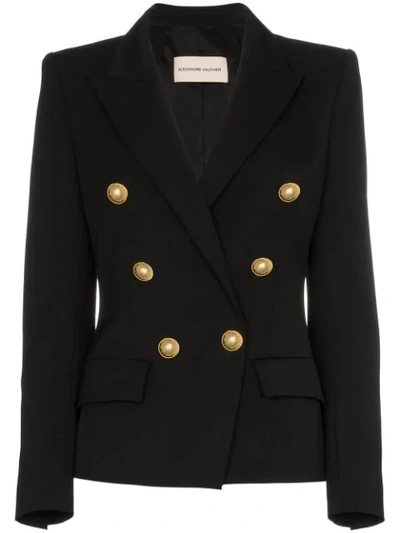 Alexandre Vauthier Button Detail Wool Blend Blazer In Black