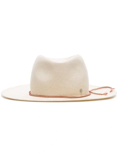 Maison Michel White Charles Rollable Paper Straw Fedora Hat In Neutrals