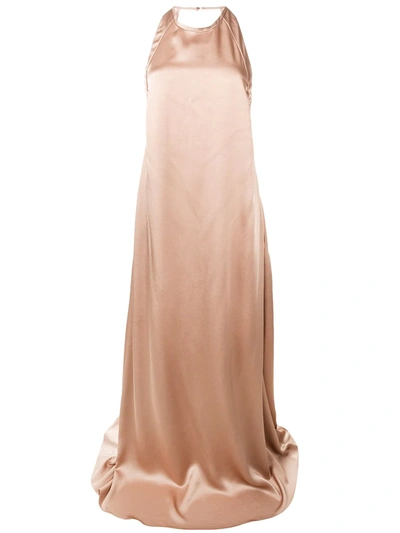 Rochas Long Evening Dress In Brown