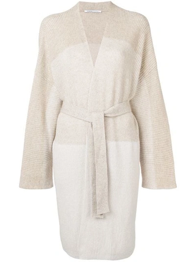 Agnona Belted Cardigan In Neutrals