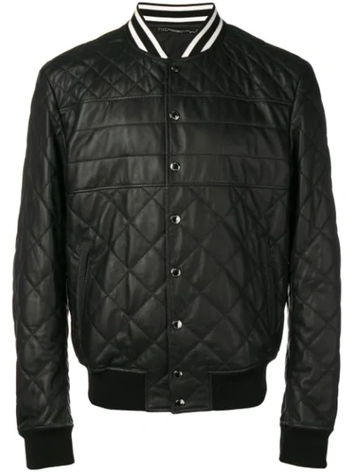 Dolce & Gabbana Quilted Bomber Jacket In Black