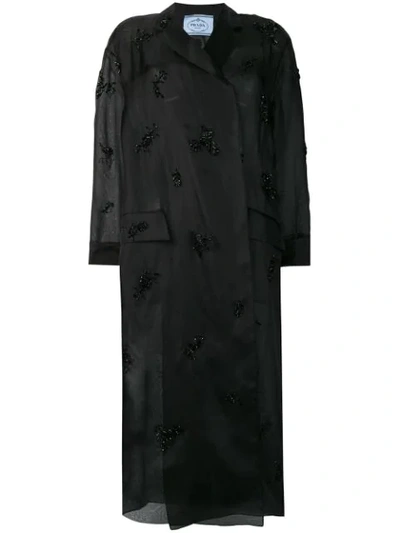 Prada Lightweight Kimono Jacket In Black