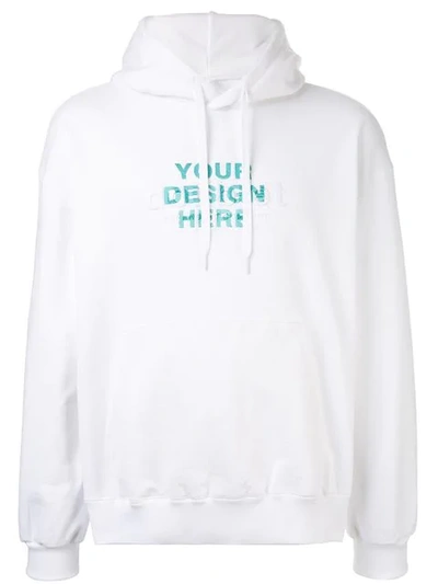 Doublet Embroidered Logo Hoodie In White