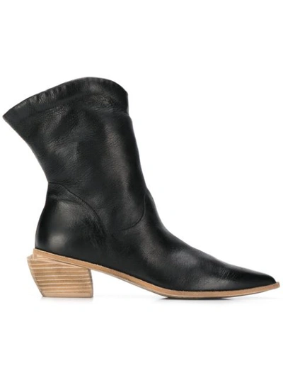 Marsèll Pointed Angled Heel Boots In Black