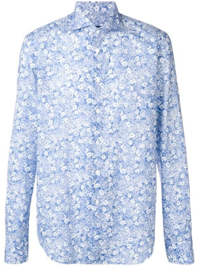 Dell'oglio Floral Print Shirt In Blue