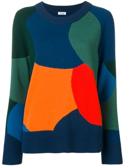 Akris Punto Colour Block Slouchy Sweater In Blue