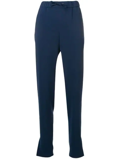 Akris Punto High Waisted Track Trousers In Blue