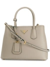 Prada Double Small Bag In Grey