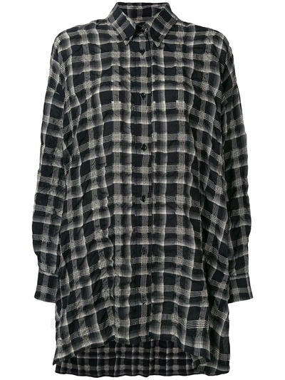 Isabel Marant Oversized Checked Button Up Shirt - Black