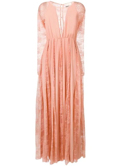 Aniye By Lace Inserts Long Dress In Pink