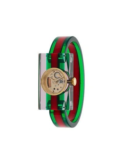 Gucci Vintage Web Watch In 绿色