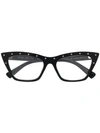 Valentino Garavani Rhinestone Embellished Glasses In Black